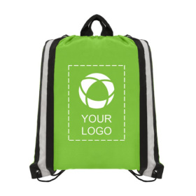 Drawstring Backpack with Reflective Stripe