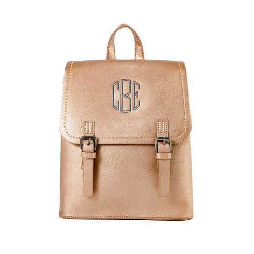 Leather Backpack For Woman Purse In Champagne
