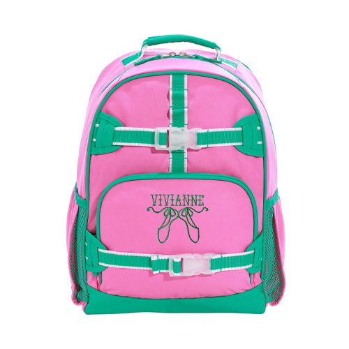 Solid Pink With Green Trim Backpacks